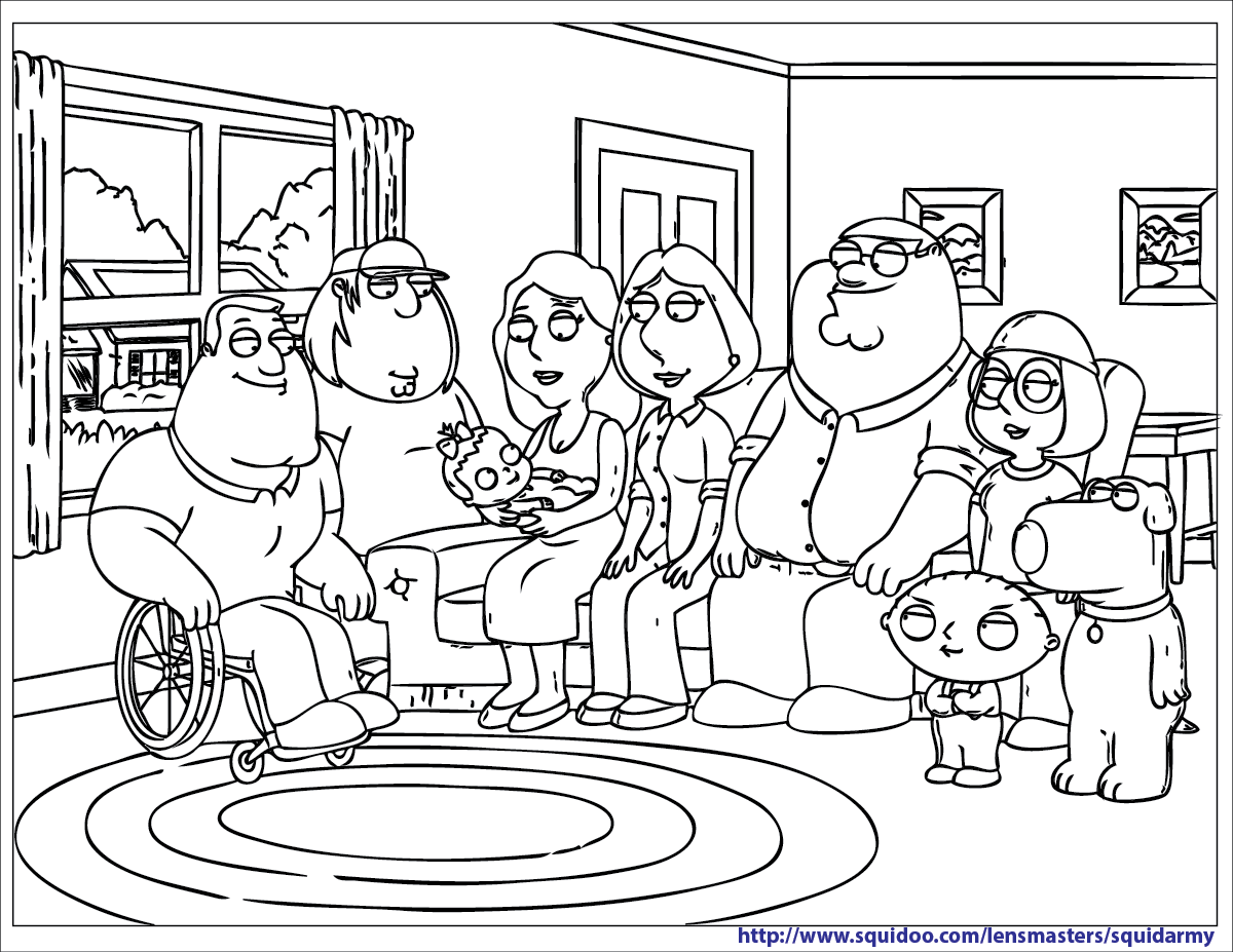 Free Printable Family Guy Coloring Pages Squid Army Family Coloring Pages Coloring Bo
