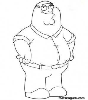 Printable Cartoon Characters Peter Family Guy Coloring Page For Kids Peter Griffin Co