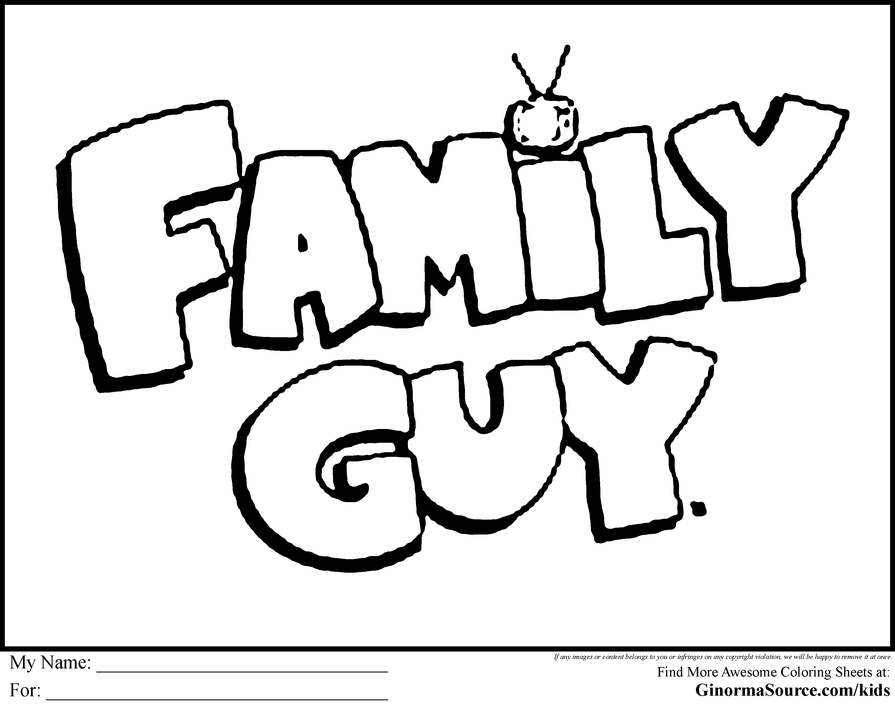 Family Guy Coloring Pages Family Coloring Pages Drawing Books For Kids Cartoon Colori