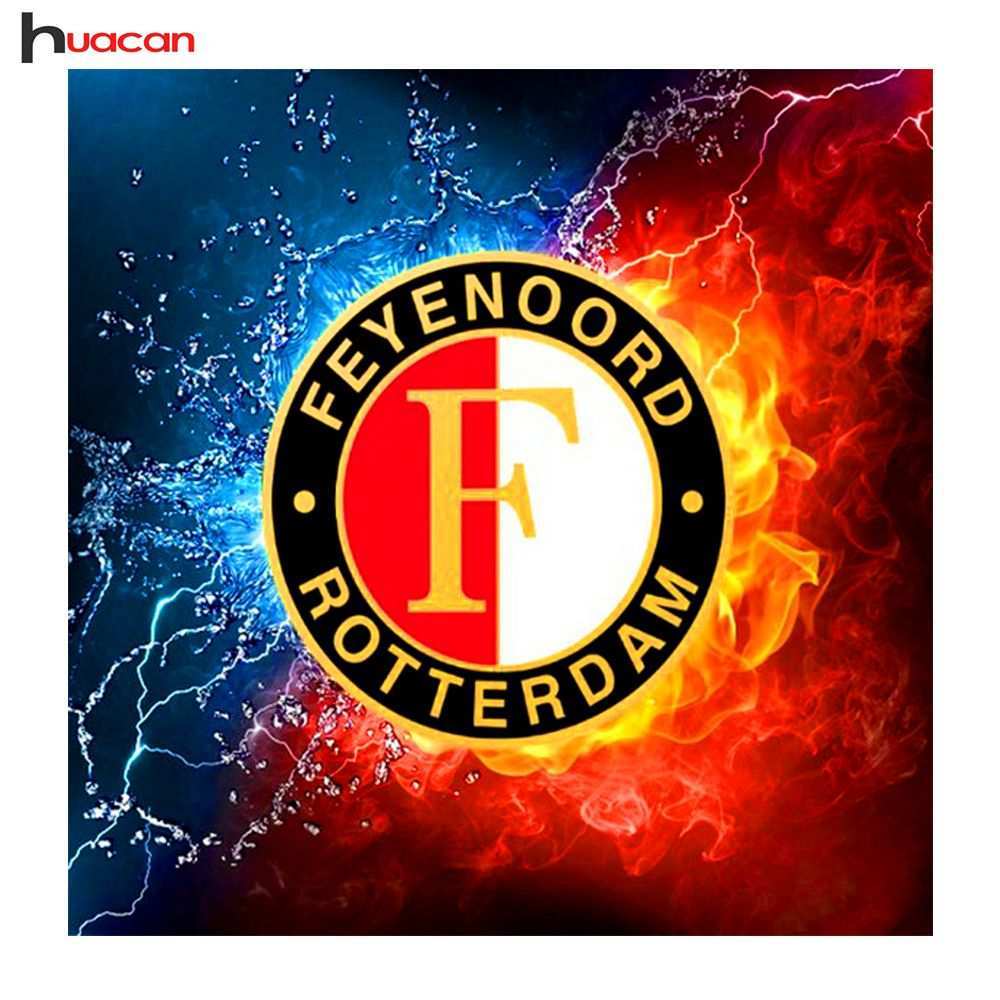 Diamant Borduurwerk Feyenoord Logo Serie Diy Mozaiek Diamant Schilderen Kruissteek Hars Home Decor Art Handwerk 5d Cross Paintings Mosaic Diy Hand Work Design