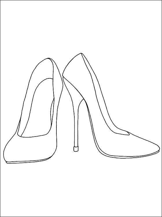Heels Coloring And Printable Page Coloring Pages Shoe Design Sketches Shoes Drawing F