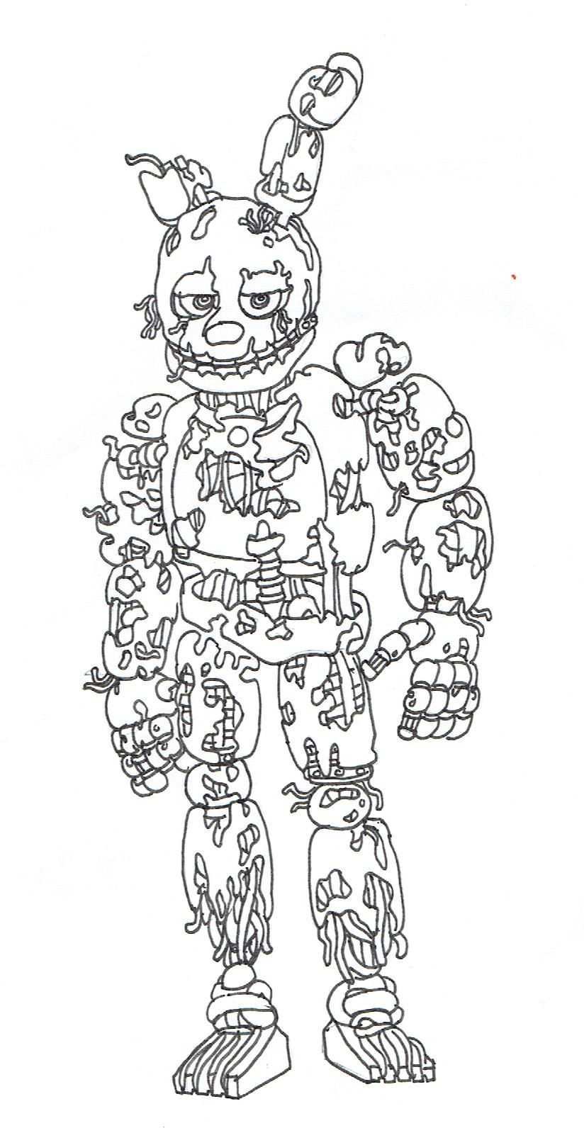 Five Nights At Freddys Coloring Pages Springtrap Free Coloring Sheets Fnaf Coloring P