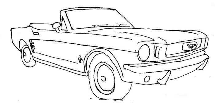 Ford Mustang Convertible Embroidery Cross Stitch Tattoo Outline Cars Coloring Pages M