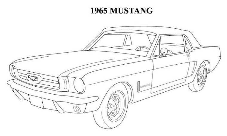 1964 Mustang Coloring Pages Car Printable Coloring Pages Cars Coloring Pages Mustang