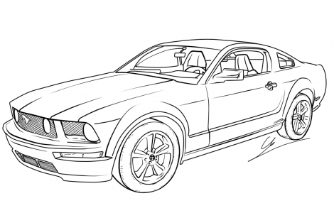 Drawing Mustang Coloring Page Practical Scrappers Cars Coloring Pages Mustang Drawing