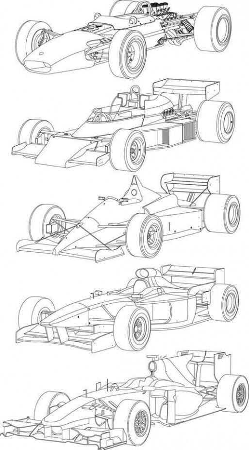Open Wheel Evolution Line Drawing Formula1 Formula 1 Dibujo Formula 1 Car Cars Colori