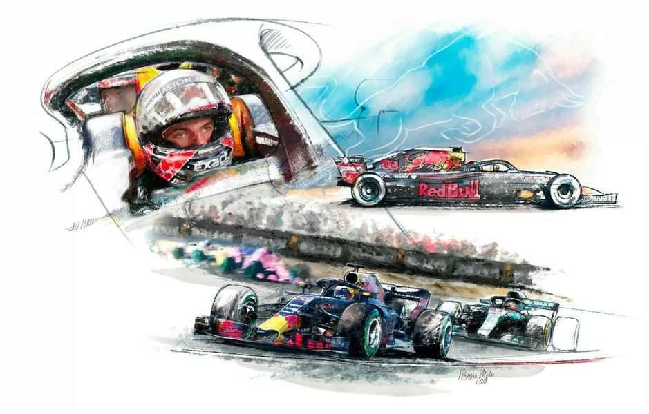 Max Verstappen Red Bull Racing Van Martin Melis Op Canvas Behang En Meer Red Bull Rac