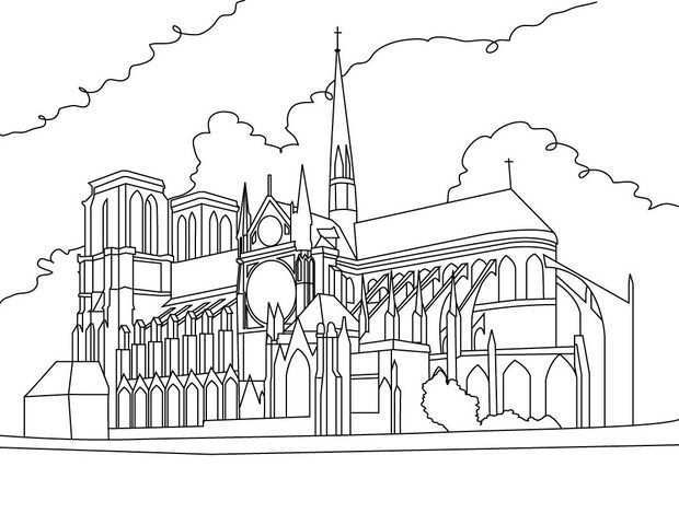 Notre Dame Found On Google Illustraties Kleurplaten Tekenen