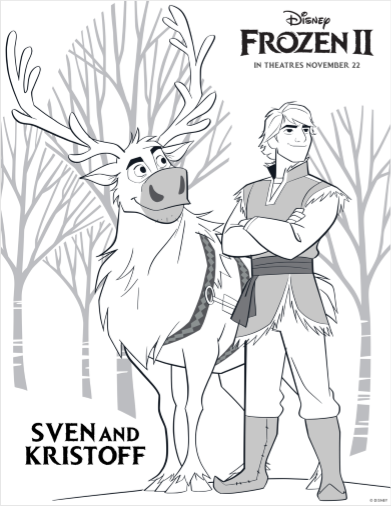 Sven Kristoff Frozen 2 Coloring Sheet Frozen Coloring Frozen Coloring Pages Disney Co