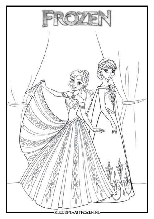 Anna En Elsa Kleurplaat Prinses Kleurplaatjes Frozen Kleurplaten Elsa