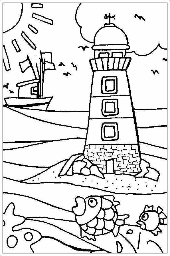 Vuurtoren Summer Coloring Pages Beach Coloring Pages Summer Coloring Sheets