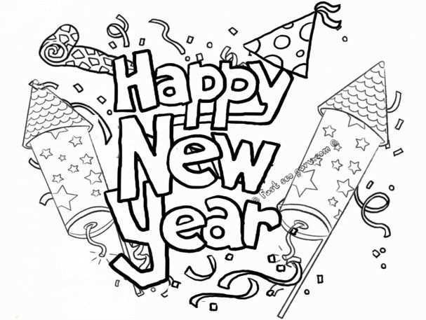 Free Printable Happy New Year 2019 Coloring Pages New Year Coloring Pages 2019 Greetings Happy New Year 2019 Happy Gelukkig Nieuwjaar Nieuwjaar Vuurwerk