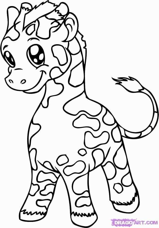 Cute Coloring Pages Animals New How To Draw A Baby Giraffe Step By Step Safari Animal
