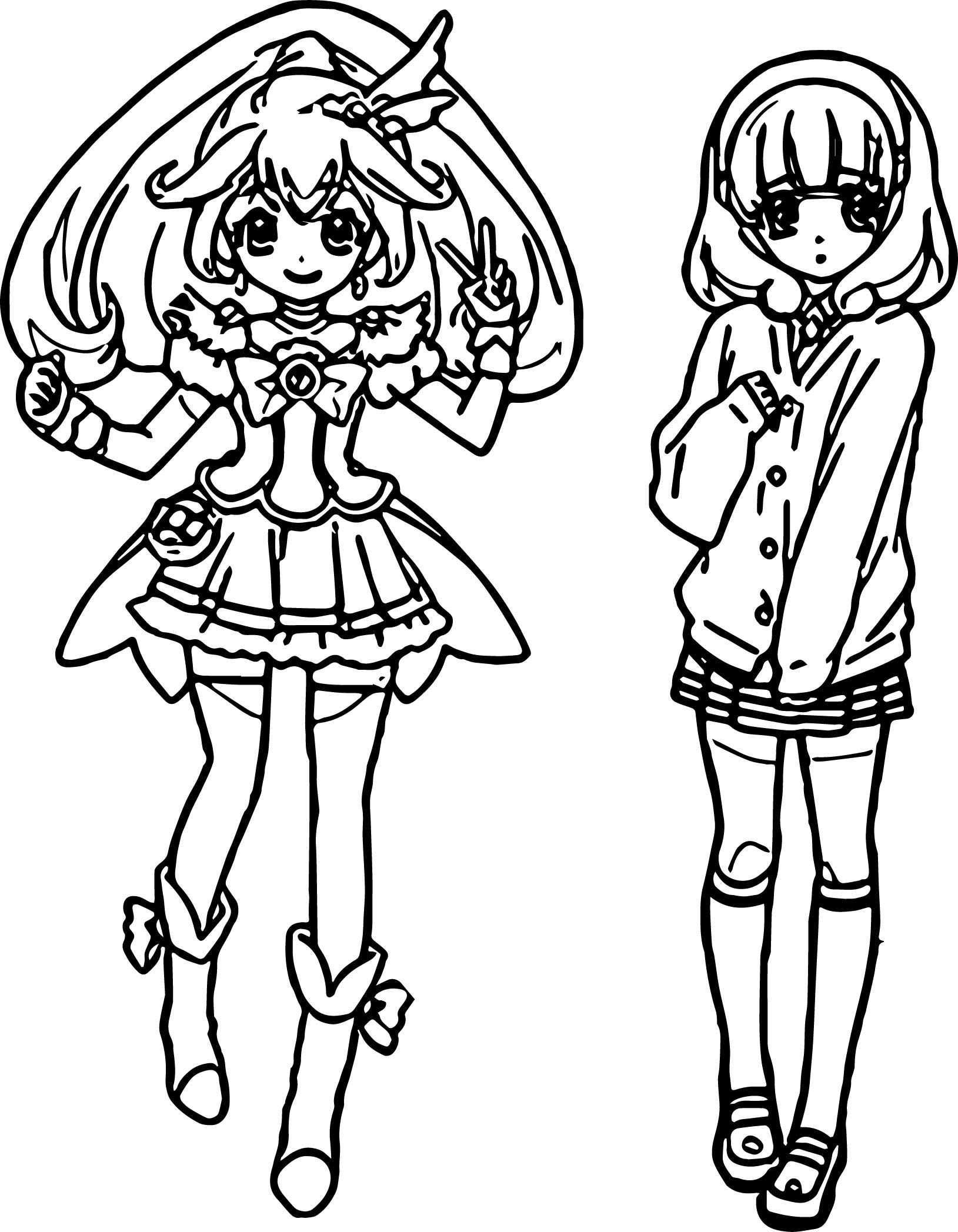 Nice Glitter Force Two Girl Coloring Page Coloring Pages For Girls Glitter Force Colo