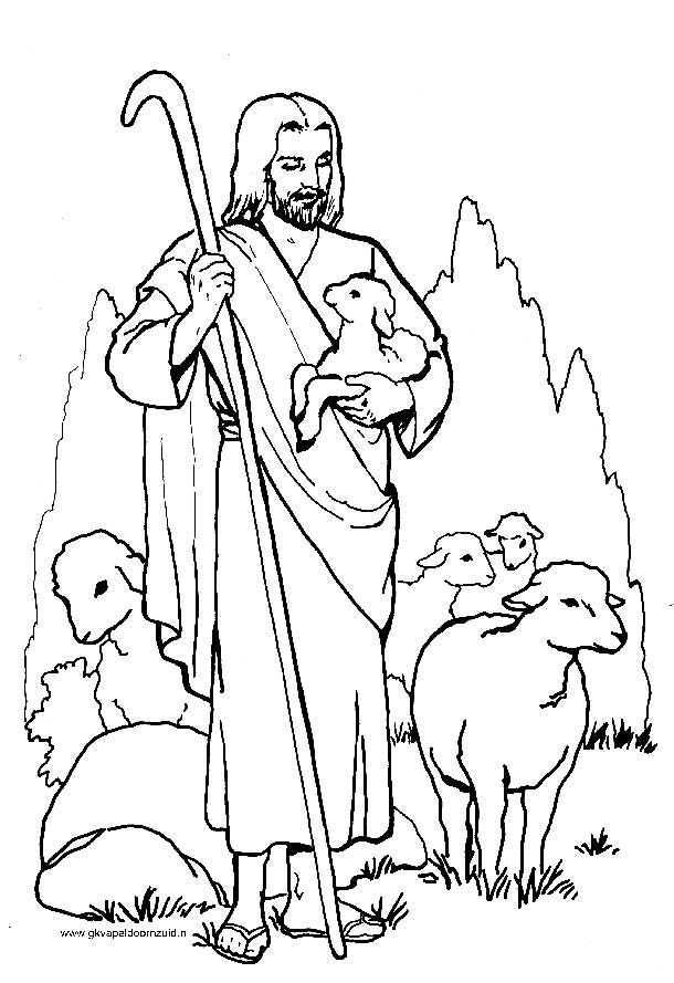 De Goede Herder Bible Coloring Pages Sunday School Coloring Pages Jesus Coloring Page