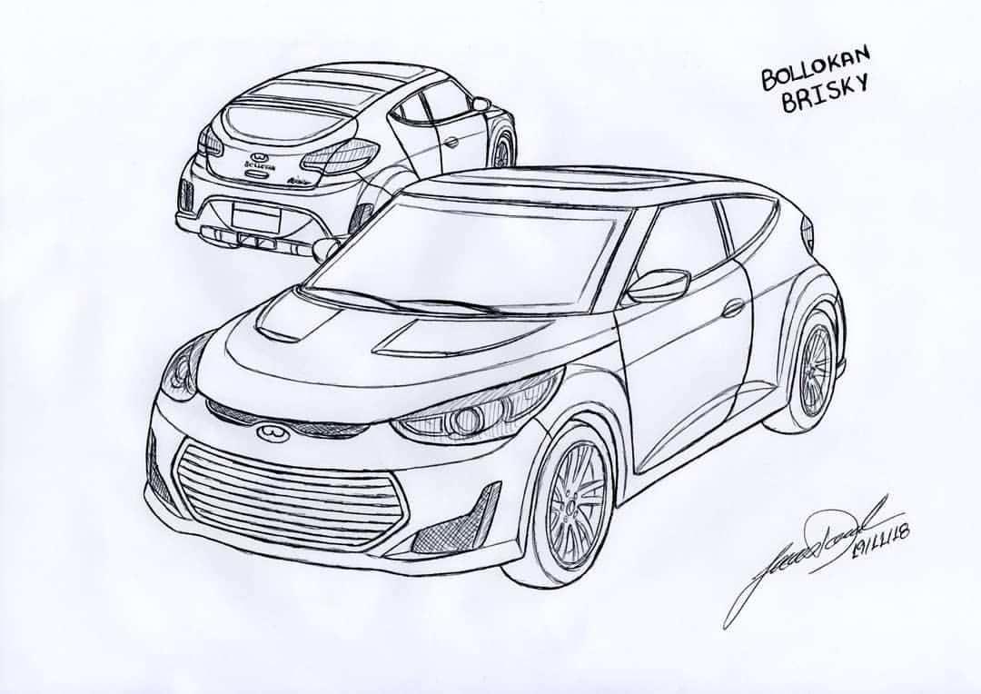 Gta Vehicle Idea Sketch Bollokan Brisky 2013 Hyundai Veloster Drawing Draw Sketch Doo