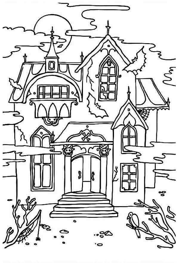 Free Printable Haunted House Coloring Pages For Kids Halloween Coloring Pages Hallowe