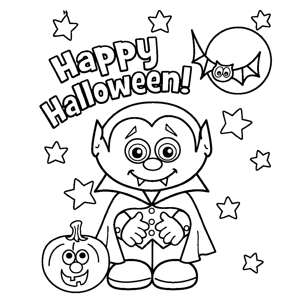 Leuk Voor Kids Kleurplaathappy Halloween Vampiertje Boek Bladzijden Kleuren Gratis Kl