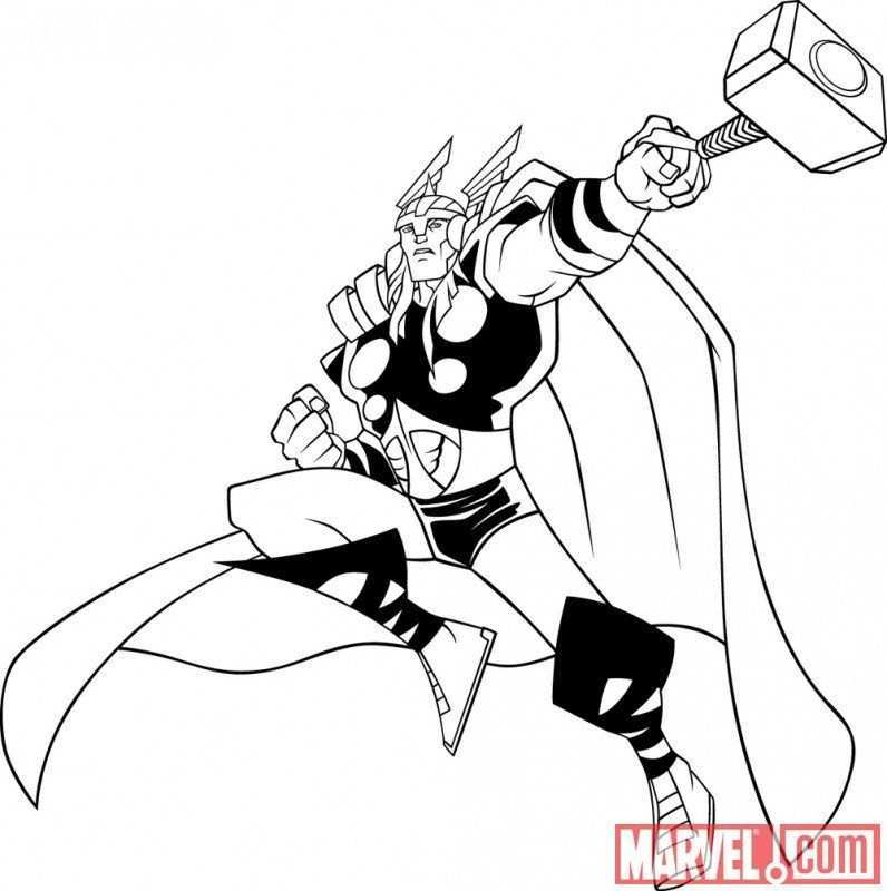 Marvel Avengers Thor Coloring Pages Coloring Pages Kleuren Kleurplaten Tekenen