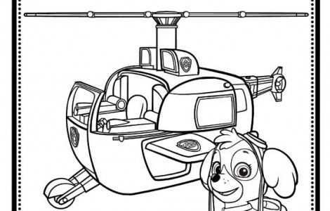 Skye And Helicopter Paw Patrol Coloring Page Paginas Para Colorear Patrulla Canina Cu