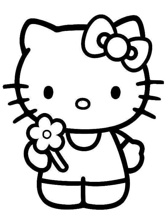 Klik Hier Om De Hello Kitty Kleurplaat Te Downloaden Hello Kitty Kleurplaten Kattenfe