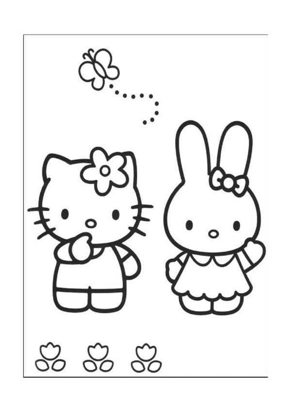 Hello Kitty Kleurplaten Voor Kinderen Kleurplaat En Afdrukken Tekenen Nº 2 Hellokitty