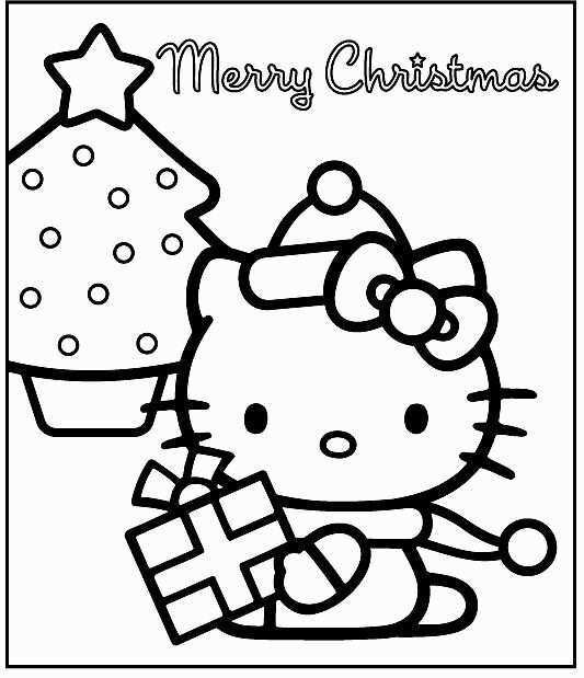 Hello Kitty Christmas Coloring Pages Buku Mewarnai Warna Buku