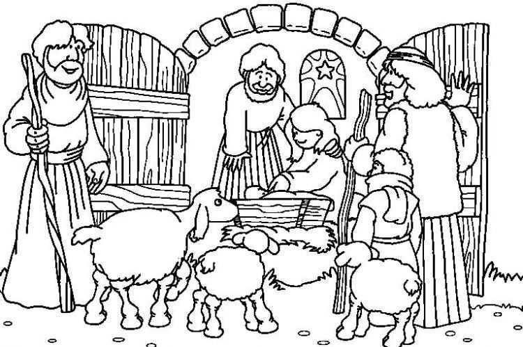 Kerst Kleurplaat Herders Bijbelknutselwerk Winterknutsels Kleurplaten