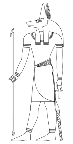 Anubis Kleurplaat Anubis Gratis Kleurplaten Oude Egyptische Kunst