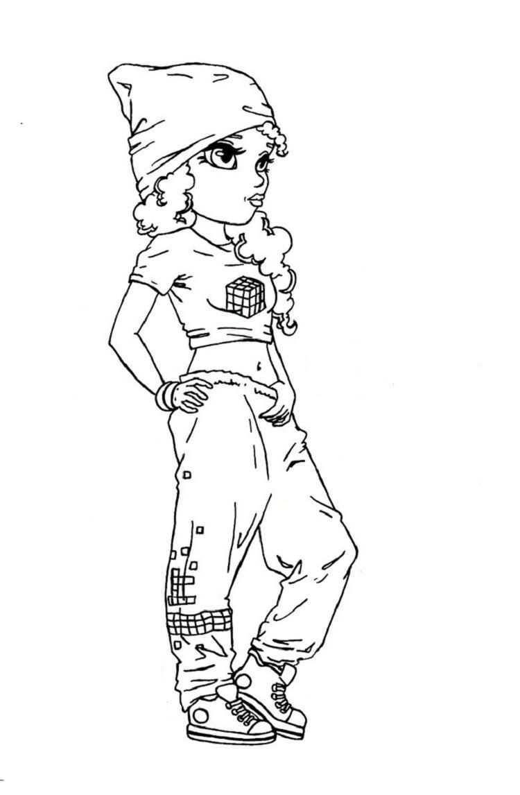A Hip Hop Girl Coloring Pages Coloring Pages For Girls Coloring Books Coloring Pages