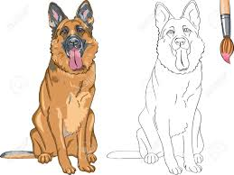 Duitse Herder Tekenen Google Zoeken Cartoon Tekeningen Hond Illustratie Hond Tekeningen