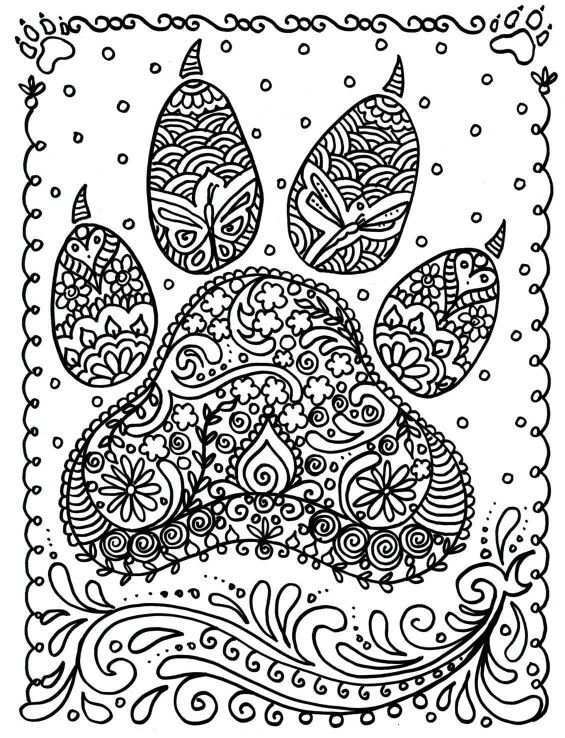 Paw Print Mandala Coloring Pages Dog Coloring Page Animal Coloring Pages