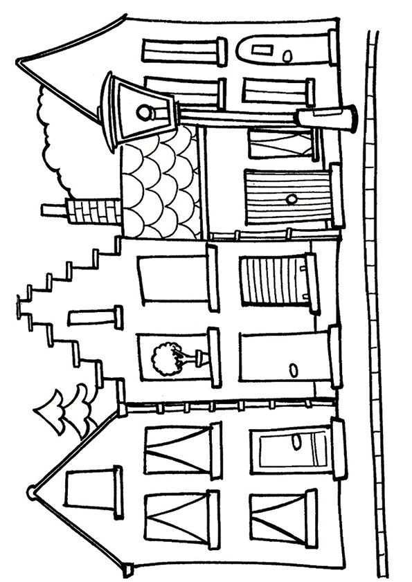 Kleurplaat Huis 7699 Kleurplaten Kleurplaten Zeefdruk Huisjes