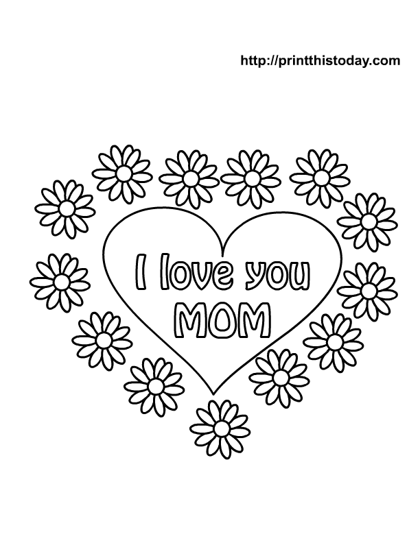 Nothing Like The Love Of Your Mom Mom Coloring Pages Valentine Coloring Pages Mother