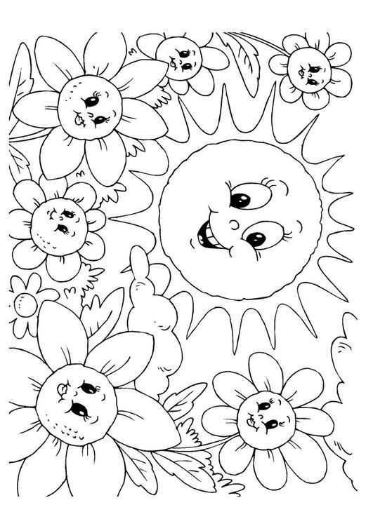 Kleurplaat Zomer Kinderen Leren Terwijl Ze Kleuren Afbeeldingen Voor Scholen En Onderwijs Spring Coloring Pages Easter Bunny Colouring Cute Coloring Pages