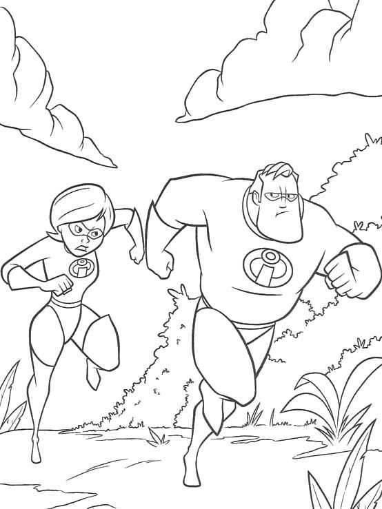 Mr Incredible And Elasticgirl Coloring Pages Online Coloring Pages Coloring Pages Col