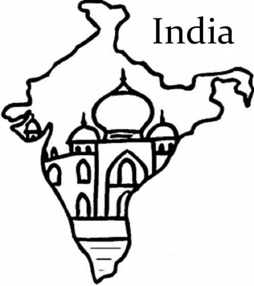 Map Of India Divali India Kleurplaten
