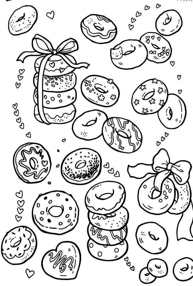 Pin By Iris Vanelderen On Kleurplaten Donut Coloring Page Coloring Pages Coloring Boo