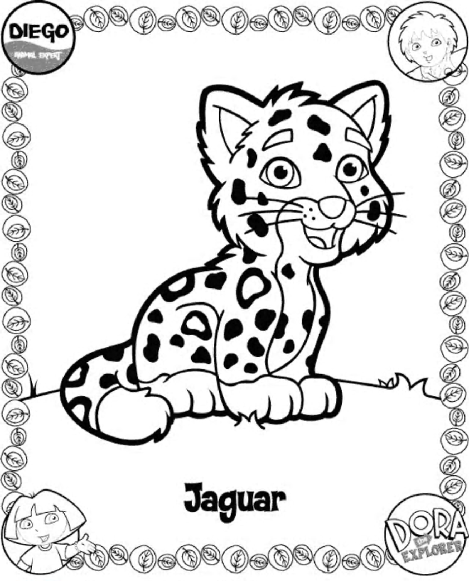 Baby Jaguar From Diego Dora Dieren Kleurplaten Kerstkleurplaten Kleurplaten