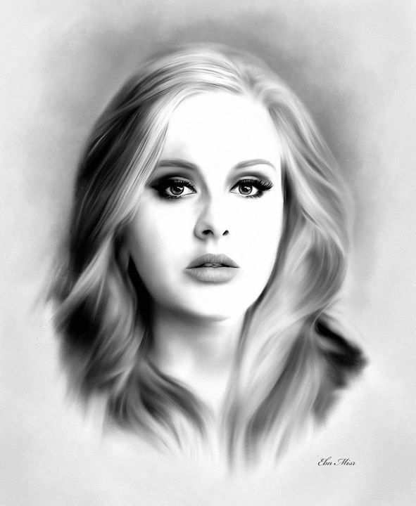 Digital Adele Art By Ebn Misr Music Celebrity Kleurplaten Muziek