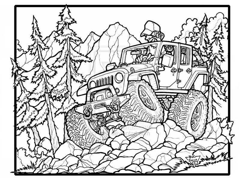 Fun Jeep Wrangler Unlimited Off Roading Great One For The Jeep Coloring Book Coloring