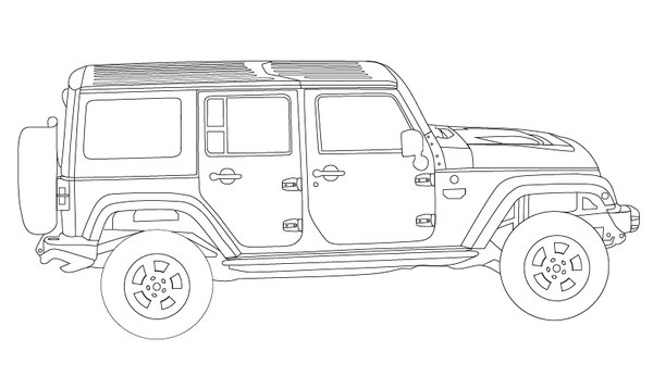 Jeep Wrangler Unlimited Coloring Book Page Jeep Wrangler Kids Coloring Books Coloring