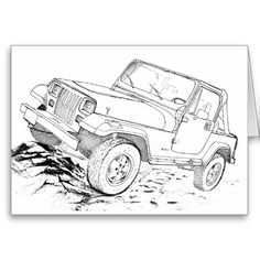 Jeep Wrangler Greeting Cards From Zazzle Com Jeep Yj Jeep Wrangler Jeep Drawing