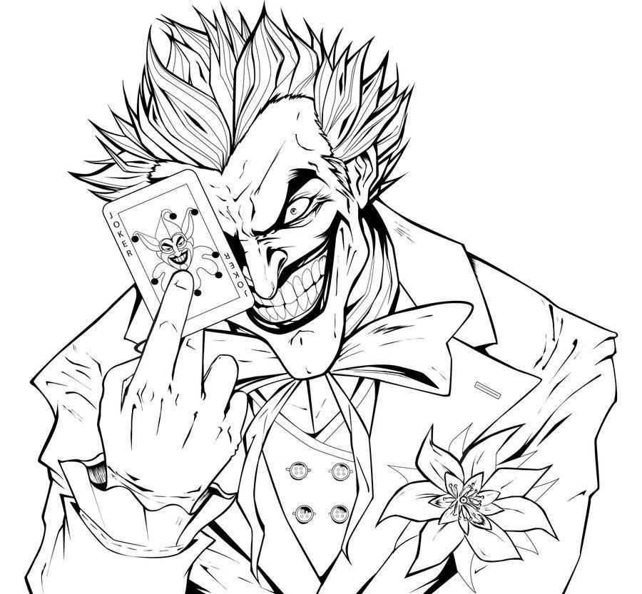 The Joker Lineart By Theharmine Deviantart Com On Deviantart Batman Coloring Pages Su