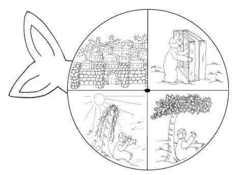 Jonah Story Pinwheel Bijbelknutselwerk Christelijke Knutsels Kinderkerk Knutselen