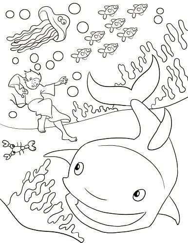 Jonah And The Whale Coloring Page Godsdienstles Werkjes Bijbel Kleurplaten