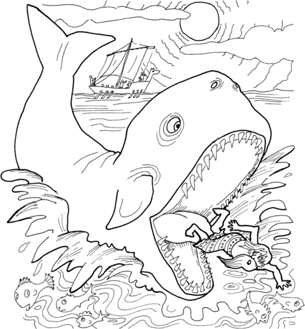 Jonah And The Whale Coloring Page Free Printable Coloring Pages Whale Coloring Pages