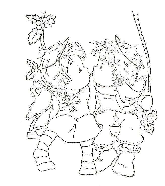 We Will Always Be Together Digital Stamps Embroidery Patterns Christmas Coloring Page