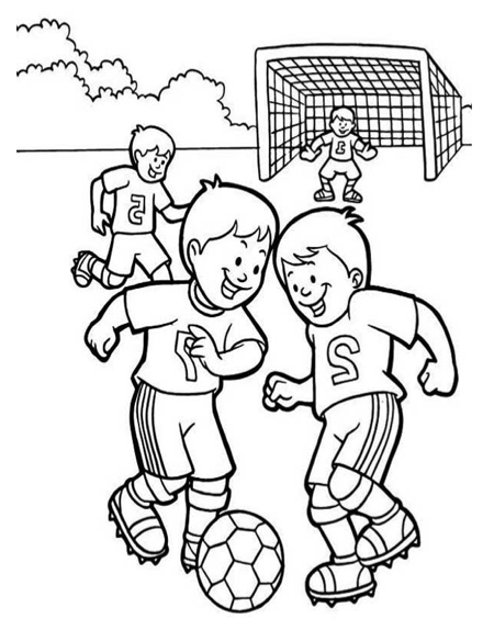 Voetballende Kinderen Kleurplaat Klaarwerk Nl Kleurplaten Voetbal Kinderen