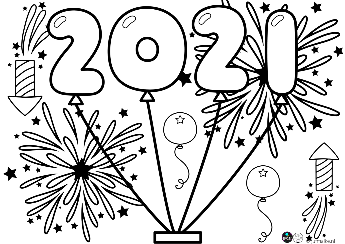 Kleurplaat 2021 Juf Maike New Year S Crafts New Year S Eve Activities Coloring Pages